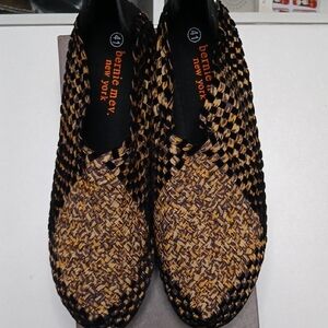 Bernie Mev Black and Tan Woven Slip-Ons